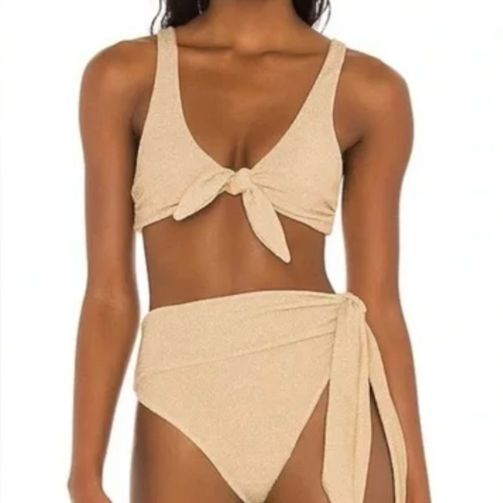 Beach Riot Gold Shimmer Bikini Set